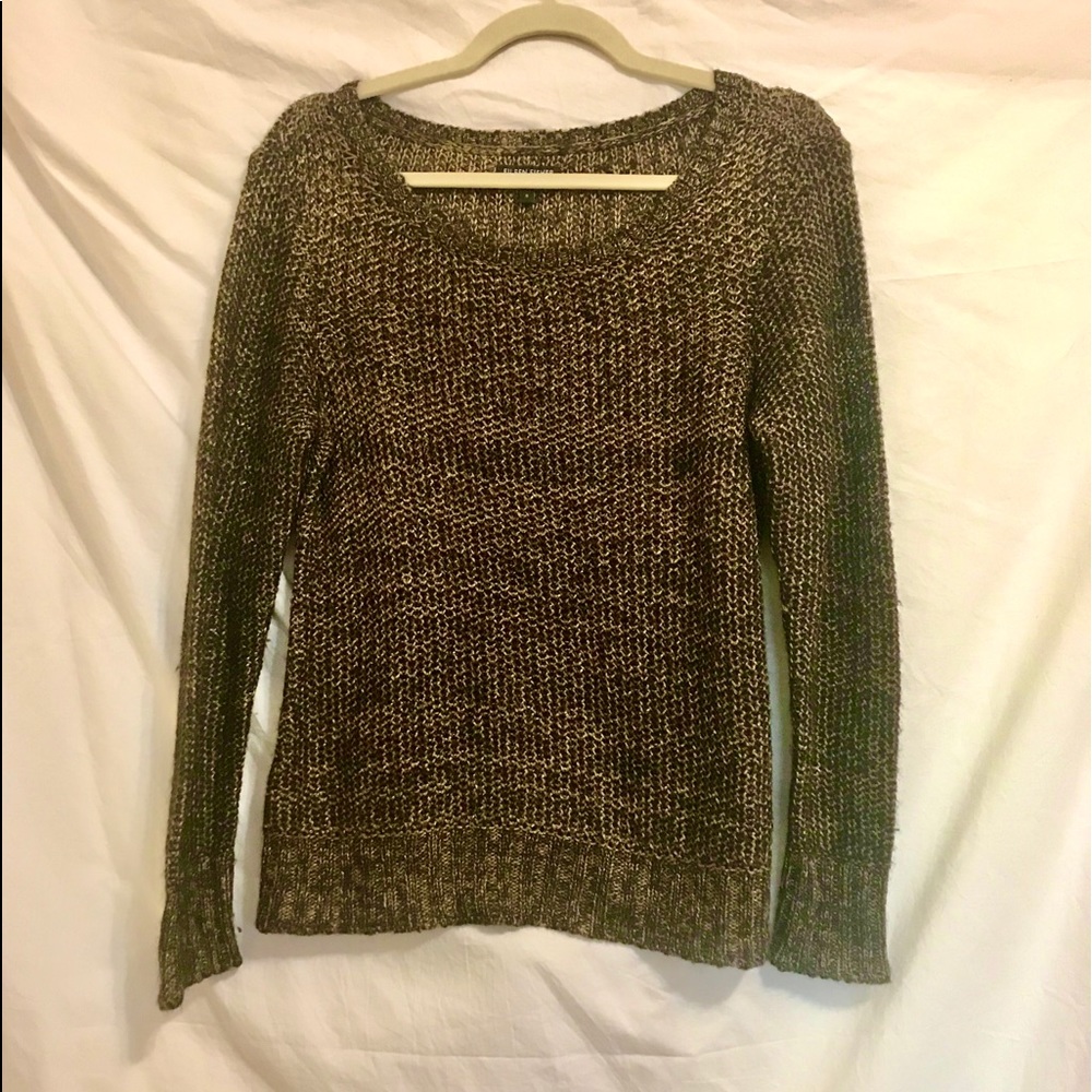 Eileen Fisher Gold Metallic and Black Sweater - Picture 2 of 9